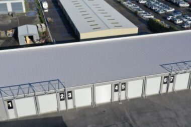 Aerial view of industrial units
