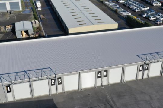 Aerial view of industrial units