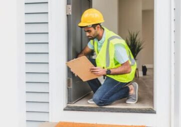 Property manager completing a maintenance inspection